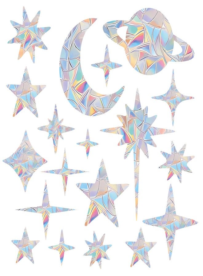 Shawula 75PCS Starry Sky Window Clings Anti Collision Window Decals to Save Birds from Collisions Non Adhesive Prismatic Vinyl Rainbow Stickers - Image 1